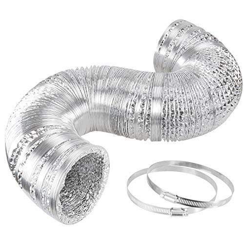 Product Cover iPower 6 Inch 25 Feet Non-Insulated Flex Air Aluminum Ducting Dryer Vent Hose for HVAC Ventilation, 2 Clamps included