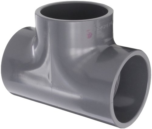 Product Cover GF Piping Systems PVC Pipe Fitting, Tee, Schedule 80, Gray, 2