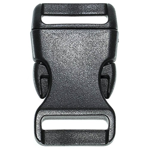 Product Cover PARACORD PLANET Brand Contoured Side Release Black Buckle - Multiple Size and Quantity (3/4 Inch, 10 Pack)