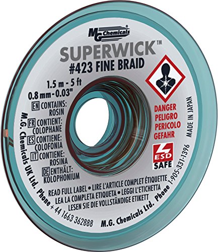 Product Cover MG Chemicals Desoldering Braid #1 Fine Braid Super Wick with RMA Flux, 5' Length x 0.025