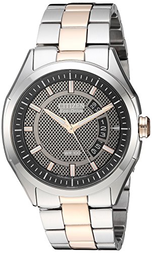 Product Cover Drive from Citizen Eco-Drive Men's Silver/Rose Gold-Tone Watch with Date, AW1146-55H