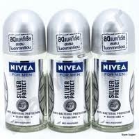 Product Cover Nivea Silver Protect Deo For Men 48H Antiperspirant Deodorant Roll-On 50 mililiter (3-Pack)