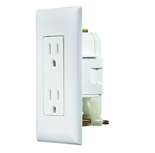 Product Cover RV Designer S811, Self Contained Dual Outlet with Cover Plate, White, AC Electrical