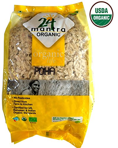 Product Cover 24 Letter Mantra Organic Beaten Rice, Poha White, 2 lb