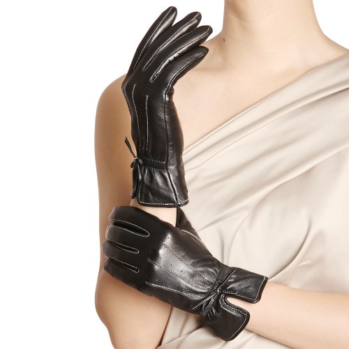 Product Cover WARMEN Women's Winter Warm Hairsheep Leather Gloves Touchscreen Texting Cashmere/wool Blend Lining