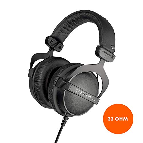 Product Cover beyerdynamic DT 770 PRO 32 Ohm Over-Ear Studio Headphones in Black. Enclosed Design, Wired for Professional Sound in The Studio and on Mobile Devices Such as Tablets and Smartphones