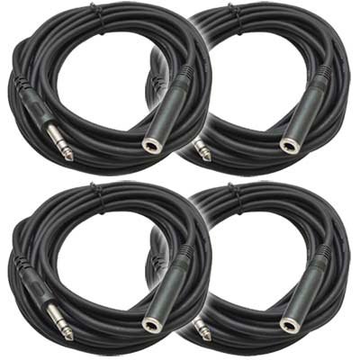 Product Cover Seismic Audio - SA-HPE25-4Pack - 4 Pack of 25' Headphone Extender Cable 1/4