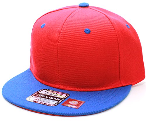 Product Cover L.O.G.A. Plain Adjustable Snapback Hats Caps (Many Colors). Red/Blue