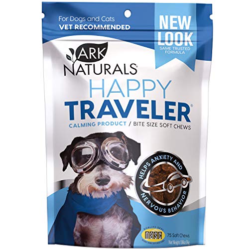 Product Cover Ark Naturals Happy Traveler, Natural Calming Treats for Dogs and Cats, Reduces Anxious and Nervous Behavior