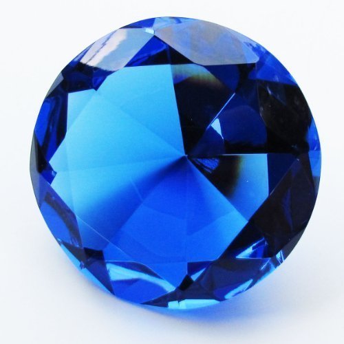 Product Cover 1 X Big 100mm Cobalt Blue 100 mm Cut Glass Crystal Giant Diamond Jewel Paperweight by Tendygift
