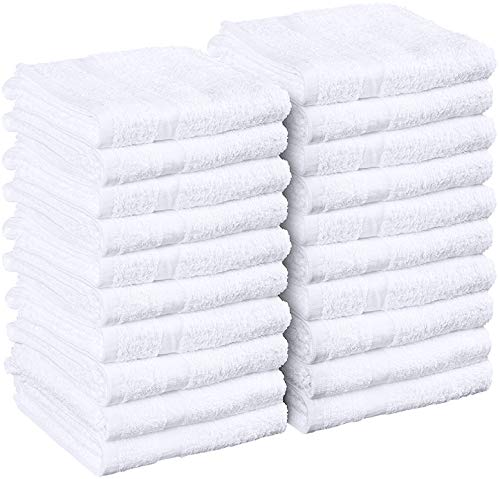 Product Cover Utopia Towels Salon Towels, 24 Pack (Not Bleach Proof, 16 x 27 Inches, White) Hand Towels, Gym Towels