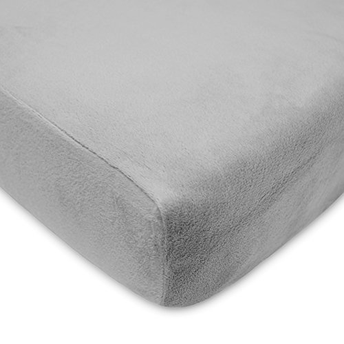 Product Cover American Baby Company Heavenly Soft Chenille Fitted Crib Sheet for Standard Crib and Toddler Mattresses, Steel Gray, for Boys and Girls, Pack of 1