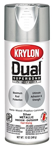Product Cover Krylon K08846007 'Dual' Superbond Paint and Primer Metallic Finish, Silver, 12 Ounce