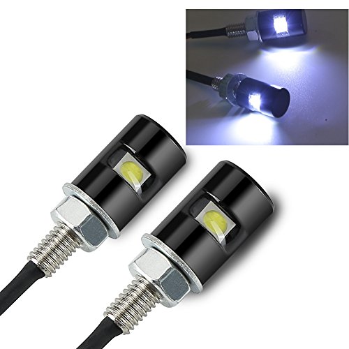 Product Cover Rupse 2PCS White LED Motorcycle Car License Plate Screw Blot Light