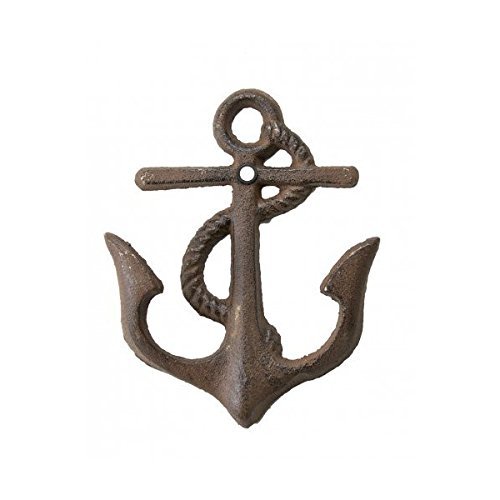 Product Cover Cast Iron Nautical Anchor Hook Rustic Brown 5 1/4 inch tall