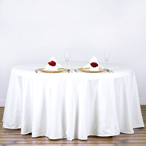 Product Cover LinenTablecloth 120-Inch Round Polyester Tablecloth Ivory