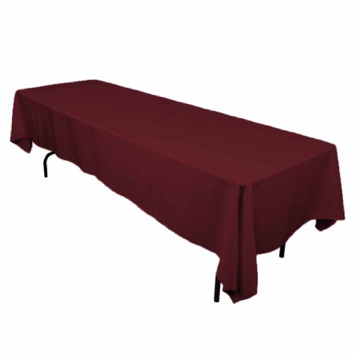 Product Cover LinenTablecloth 60 x 126-Inch Rectangular Polyester Tablecloth Burgundy