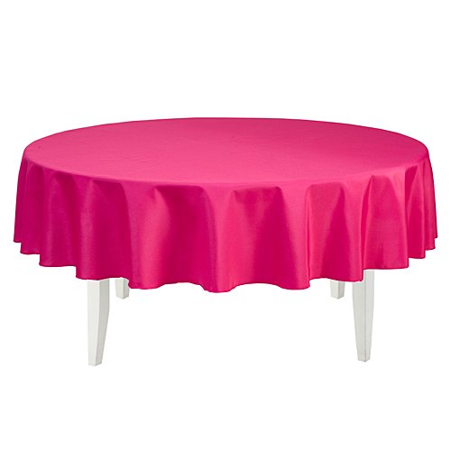 Product Cover LinenTablecloth 90-Inch Round Polyester Tablecloth Fuchsia