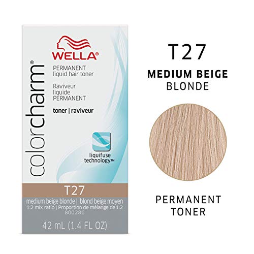 Product Cover WELLA Color Charm Permanent Liquid Hair Toner, T27 Medium Beige Blonde, 1.4 Fl Oz