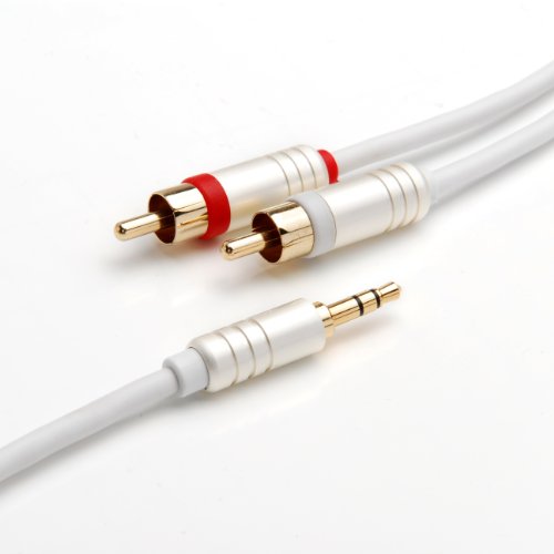 Product Cover BlueRigger 3.5mm to RCA (2) Stereo Audio Cable (12 Feet, Black, Male to Male)