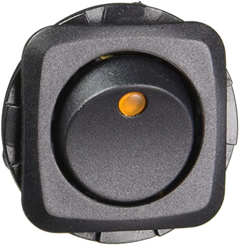Product Cover NTE Electronics 54-645-A Round Hole Illuminated Rocker Switch, Square Bezel, SPST Circuit, ON-None-Off Action, Nylon Amber LED Actuator, 0.187
