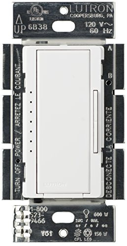 Product Cover Lutron Maestro C.L Dimmer Switch for Dimmable LED, Halogen & Incandescent Bulbs, Single-Pole or Multi-Location, MACL-153M-WH, White