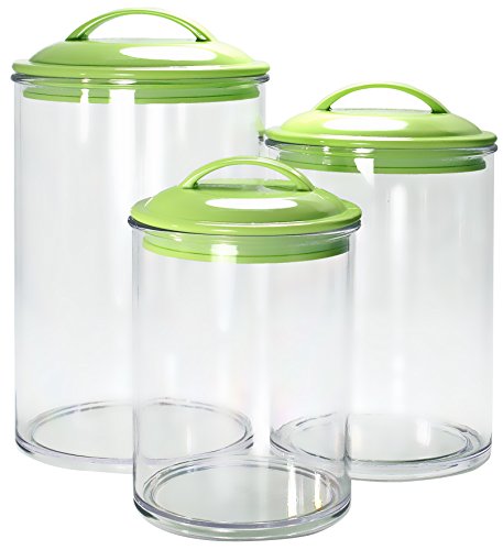 Product Cover Calypso Basics by Reston Lloyd Acrylic Storage Canisters, Set of 3, Lime
