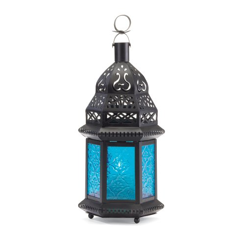 Product Cover Gallery of Light Moroccan Lantern Blue Glass Candle Holder Candleholder