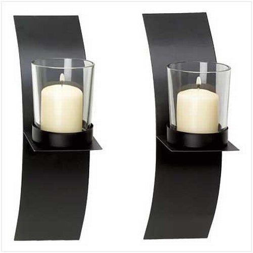 Product Cover Gifts & Decor Modern Art Candle Holder Wall Sconce Plaque, Set of 2