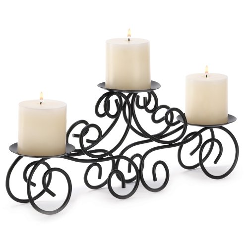 Product Cover Gifts & Decor Wedding Centerpiece Iron Candle Holder, Black