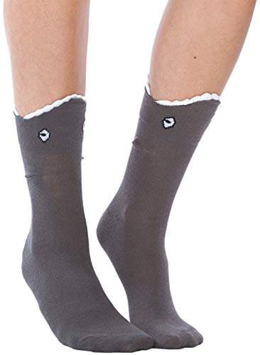 Product Cover Foot Traffic Womens 3D Shark Bite Socks, Leg-Chomping Fun, Charcoal (Sizes 4-10)
