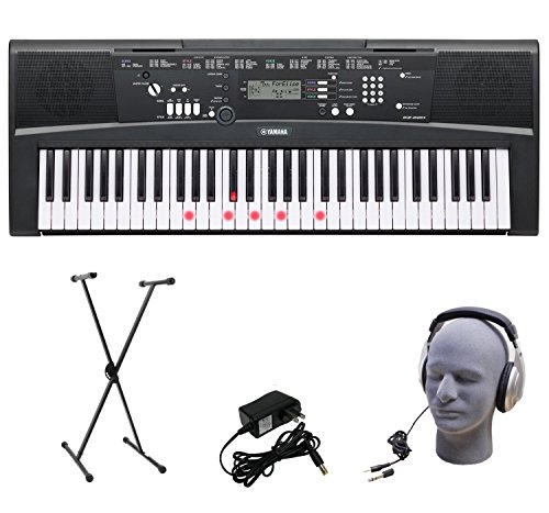 Product Cover Yamaha EZ-220 61-Lighted Key Portable Keyboard Package with Headphones, Stand and Power Supply