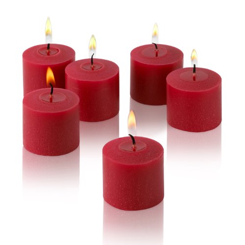 Product Cover Light In The Dark Red Votive Candles - Box of 72 Unscented Candles - 10 Hour Burn Time - Bulk Candles for Weddings, Parties, Spas and Decorations