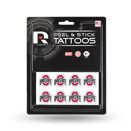 Product Cover Rico Industries NCAA Ohio State Buckeyes Face Tattoos, 8-Piece Set