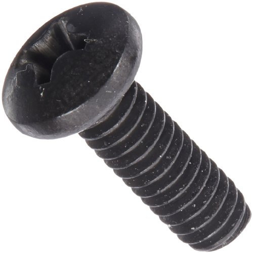 Product Cover 18-8 Stainless Steel Machine Screw, Black Oxide Finish, Pan Head, Phillips Drive, Meets ASME B18.6.3, 1-1/2