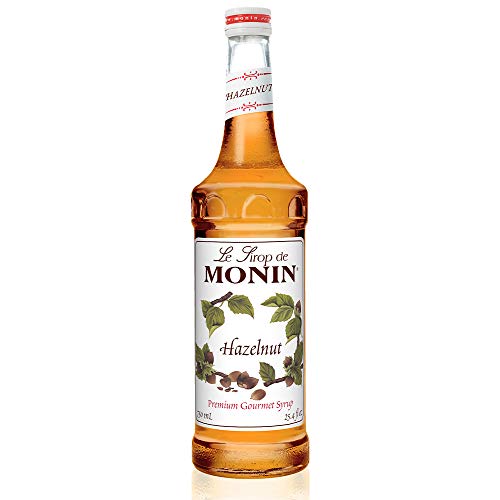 Product Cover Monin - Hazelnut Syrup, Nutty Taste of Caramelized Hazelnut, Natural Flavors, Great for Mochas, Lattes, Smoothies, Shakes, and Cocktails, Vegan, Non-GMO, Gluten-Free (750 Milliliters)