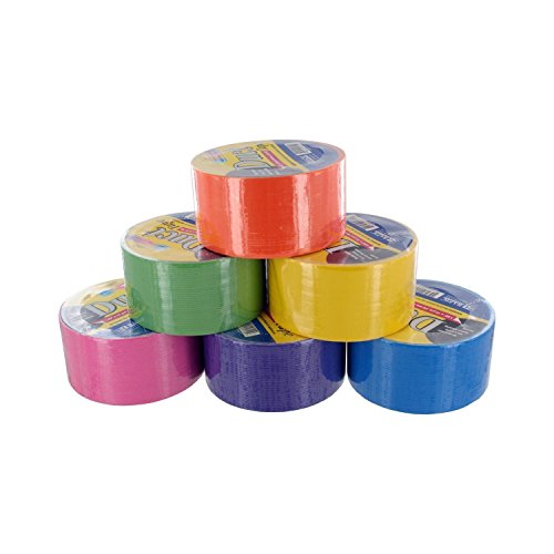 Product Cover Bazic Fluorescent Colored Duct Tape, Assorted Colors, Pack of 6, 1.89-inch x 10 Yard