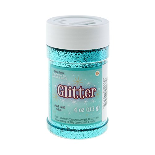 Product Cover Sulyn Turquoise Glitter Jar, 4 Ounces, Non-Toxic, Reusable Jar with Easy to Use Shaker Top, Multiple Slot Openings for Easy Dispensing and Mess Reduction, Turquoise Blue Green Glitter, SUL51137