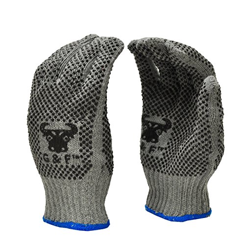 Product Cover G & F 14431M-DZ Natural Cotton Work Gloves with Double-Side PVC Dots, Knit Work Gloves, Medium, 12 Pairs