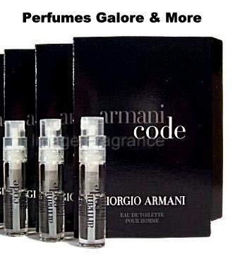 Product Cover 3 ARMANI CODE EDT Spray Sample Vials .05 oz Each By Giorgio Armani Mens NEW