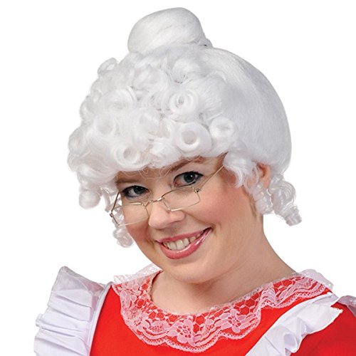 Product Cover Mrs. Claus White Fabric Wig | Christmas Accessory