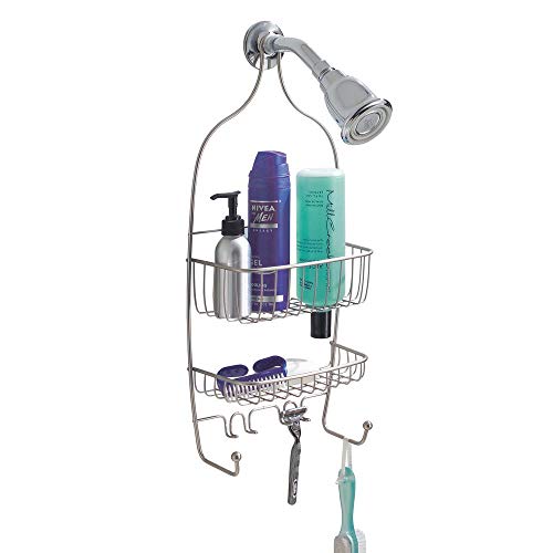 Product Cover iDesign Raphael Metal Wire Hanging Shower Caddy, Extra Wide Space for Shampoo, Conditioner, and Soap with Hooks for Razors, Towels, and More, 9.5