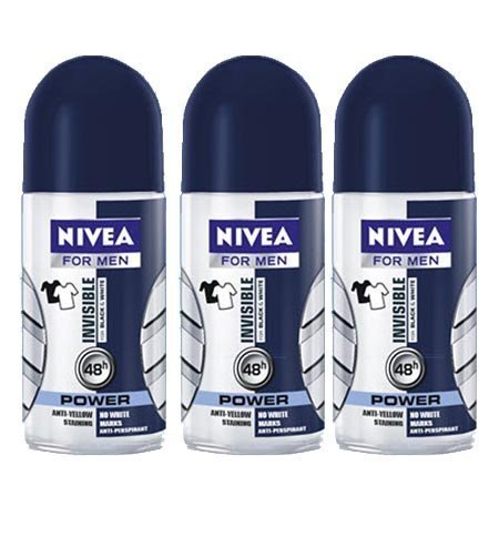 Product Cover Nivea for Men Invisible for Black & White 48 Hours Deodorant Roll on 50 Ml. 3 Pack l
