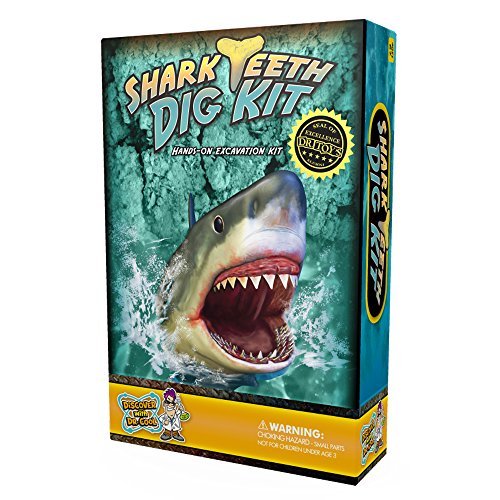 Product Cover Discover with Dr. Cool Shark Tooth Dig Kit - Excavate 3 Real Shark Teeth Specimens!