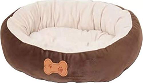 Product Cover Aspen Pet Oval Cuddler Pet Bed for Small Breeds 20-inch by 16-inch Chocolate Brown