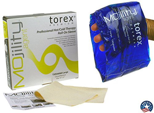 Product Cover Torex Professional Hot and Cold Therapy - Roll-On Cold Therapy Sleeve (Large) - Reusable Gel Ice Pack for Calf, Knee, and Thigh - fits 15