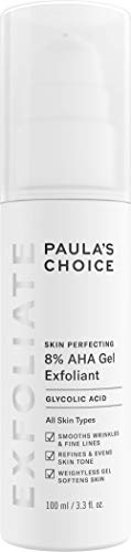 Product Cover Paula's Choice SKIN PERFECTING 8% AHA Gel Exfoliant with Glycolic Acid Chamomile & Green Tea, 3.3 Ounce Pump Leave-On Gentle Exfoliator
