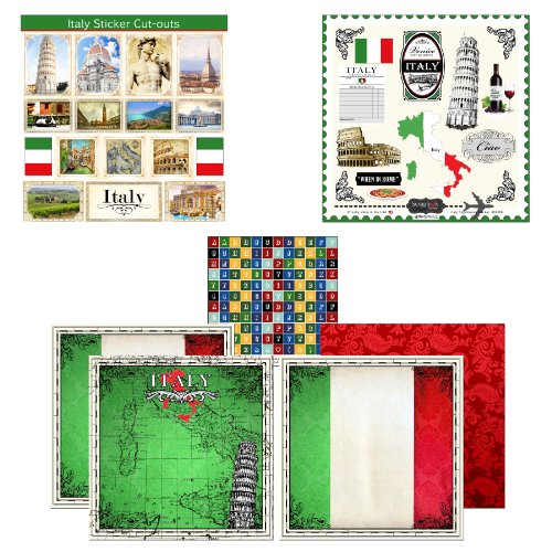 Product Cover Scrapbook Customs Themed Paper and Stickers Scrapbook Kit, Italy Sightseeing