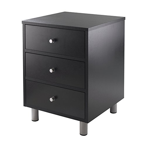 Product Cover Winsome Wood Daniel Accent Table with 3-Drawer, Black Finish
