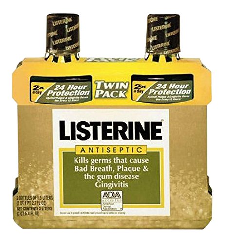 Product Cover Listerine Antiseptic Mouth Wash Original Flavor Bottle, 1.5 L, 2 Piece